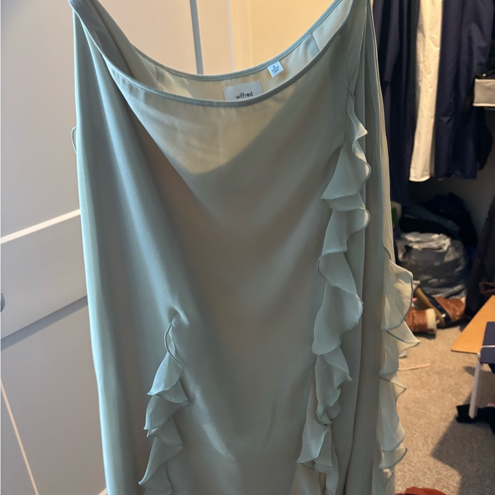 Wilfred Light Green Ruffle skirt